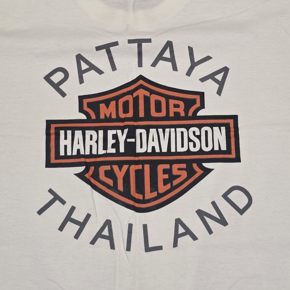 Vintage Harley-Davidson Pattaya Thailand Big Logo Dealer Tee XXL E67